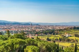 Blick auf Florenz von Settignano aus